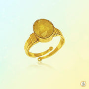 Mustard-Golden Yellow Sapphire Ring - Jupiter's Elegance | Brahmatells - BrahmatellsStore