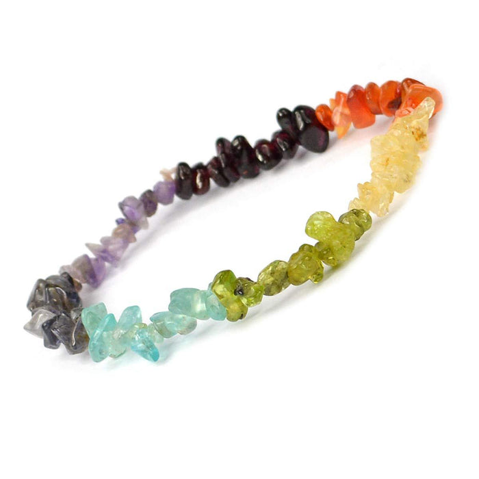 Natural 7 Chakra Bracelet Crystal Stone Chip Bracelet for Reiki Healing and Crystal Healing Stone (Color : Multi) - BrahmatellsStore