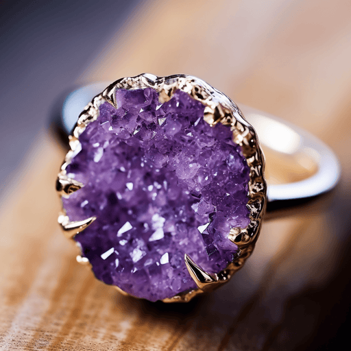 Natural Amethyst Adjustable Ring for Serenity | Brahmatells - BrahmatellsStore