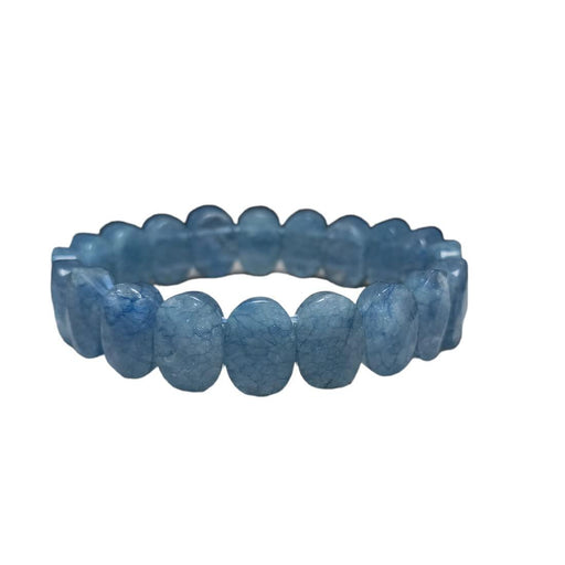 Natural Aquamarine Faceted Healing Crystal Bracelet 14 MM - BrahmatellsStore
