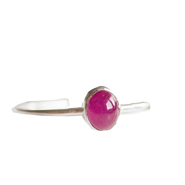 Natural Blush Ruby Manak Oval Ring - Brahmatells Astro Collection - BrahmatellsStore