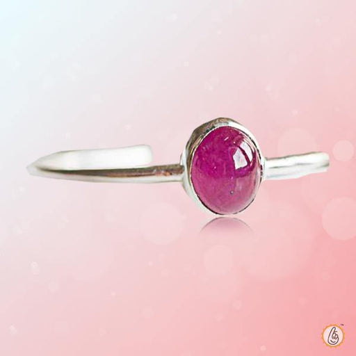 Natural Blush Ruby Manak Oval Ring - Brahmatells Astro Collection - BrahmatellsStore