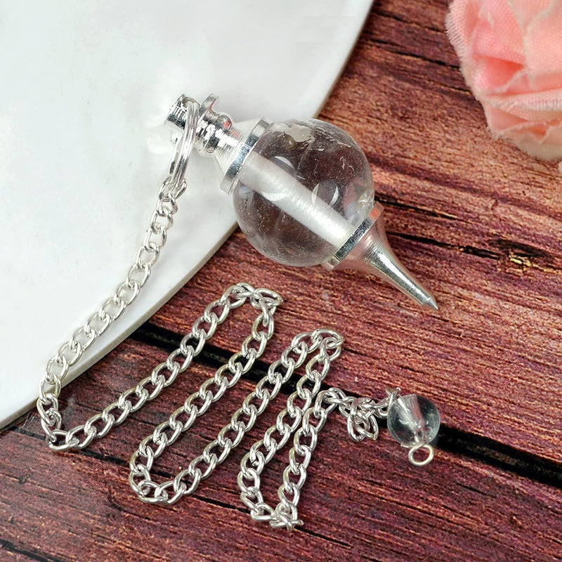 Natural Clear Quartz Pendulum for Dowsing & Meditation | Brahmatells - BrahmatellsStore