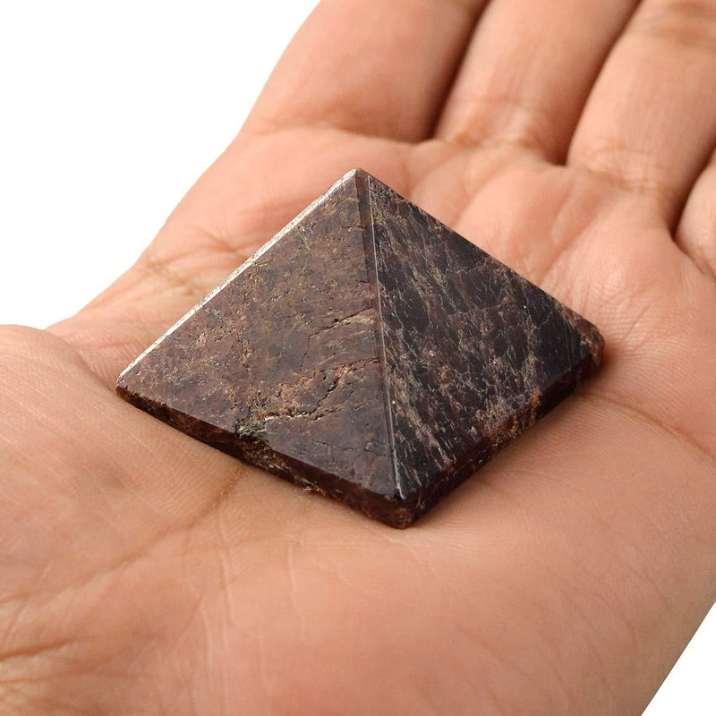 Natural Crystal Stone Garnet Pyramid, Standard, Red, - BrahmatellsStore