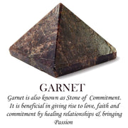 Natural Crystal Stone Garnet Pyramid, Standard, Red, - BrahmatellsStore