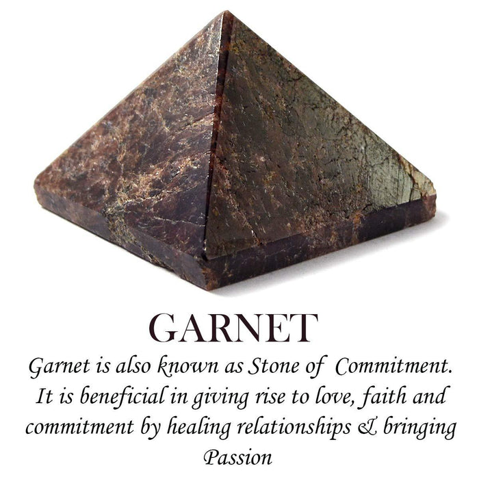 Natural Crystal Stone Garnet Pyramid, Standard, Red, - BrahmatellsStore