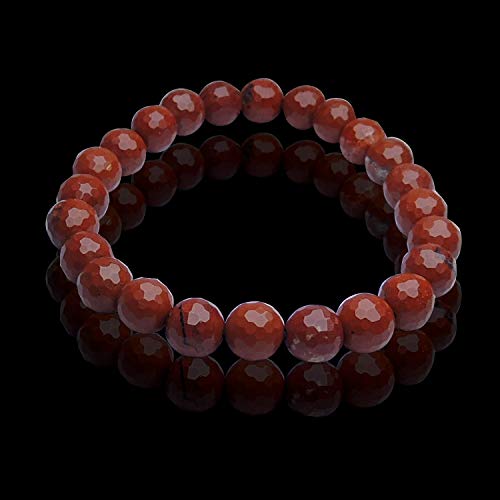 Natural Energized Red Jasper Reiki Healing Stones Bracelet - 8mm Beads - BrahmatellsStore