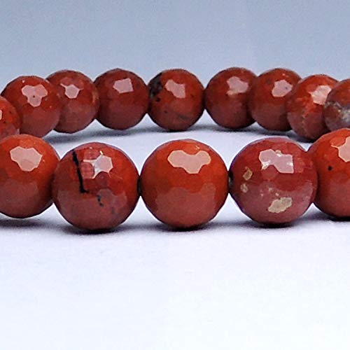 Natural Energized Red Jasper Reiki Healing Stones Bracelet - 8mm Beads - BrahmatellsStore