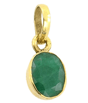 Natural Green Emerald Oval Pendant - Panna's Radiance | Brahmatells - BrahmatellsStore