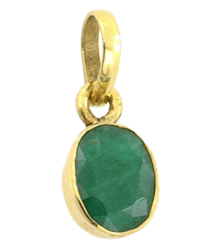 Natural Green Emerald Oval Pendant - Panna's Radiance | Brahmatells - BrahmatellsStore