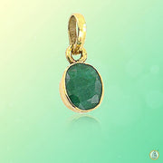 Natural Green Emerald Oval Pendant - Panna's Radiance | Brahmatells - BrahmatellsStore