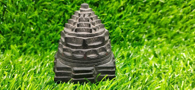 Natural Handcrafted Semi Precious Gemstone Meru Shree Yantra (Shali Gram Shree Yantra) - BrahmatellsStore