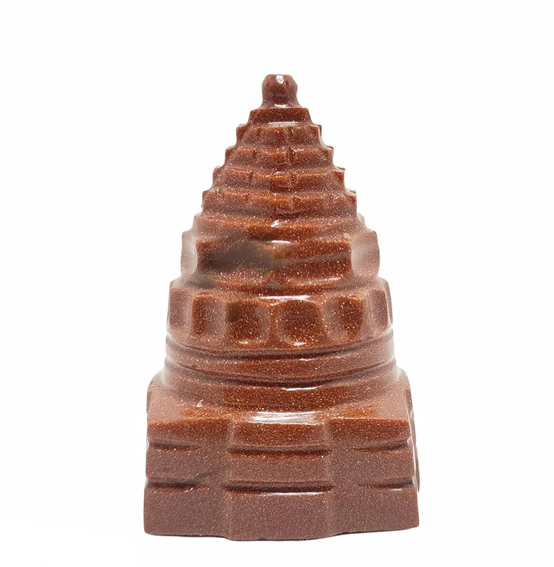 Natural Handcrafted Semi Precious Gemstone Meru Shree Yantra (Shali Gram Shree Yantra) - BrahmatellsStore