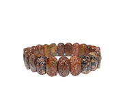 Natural Leopard Skin Jasper Faceted Healing Crystal Bracelet 14 MM - BrahmatellsStore