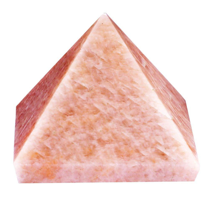 Natural Peach Moonstone Pyramid for Vastu Correction, Creativity, Crystal Healing, Reiki Healing, Meditation & Chakra Balancing - BrahmatellsStore