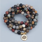 Natural Picture Jasper 108 Mala Beads Necklace - Grounding & Creativity | Brahmatells - BrahmatellsStore