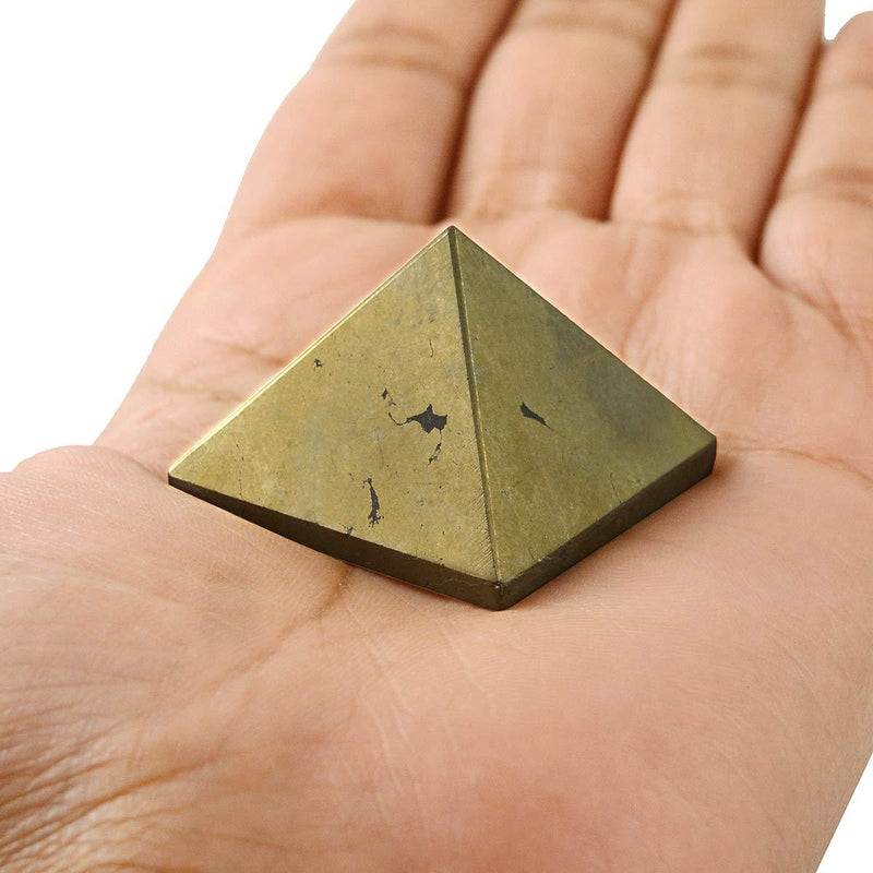 Natural Pyrite Pyramid for Reiki Healing and Crystal Healing (Color : Golden) - BrahmatellsStore