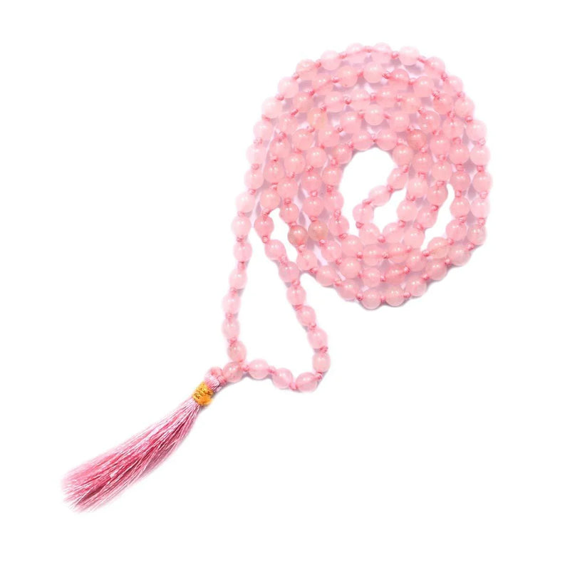 Natural Rose Quartz Stone Mala - 108+1 Beads for Love & Harmony | Brahmatells - BrahmatellsStore