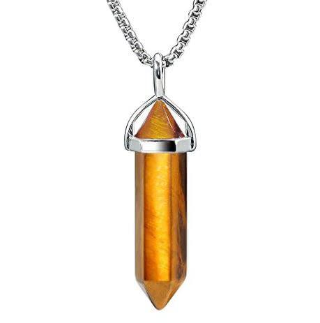 Natural Stone Healing Agate Crystal Gemstone Positive Energy stone Double Point Pendant - BrahmatellsStore