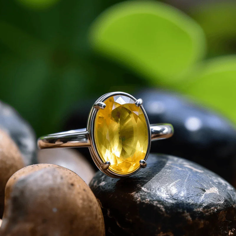 Natural Yellow Sapphire Ring - Jupiter's Harmony | Brahmatells - BrahmatellsStore