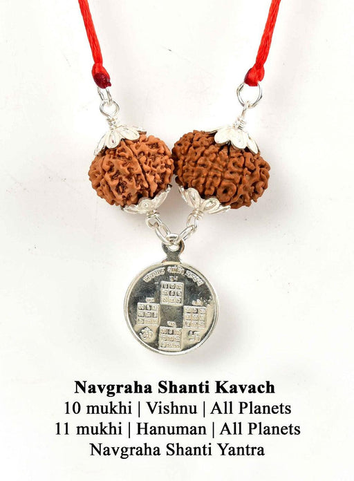 Navgraha Shanti Kavach: 10 & 11 Mukhi Rudraksha for Spiritual Balance | Brahmatells - BrahmatellsStore