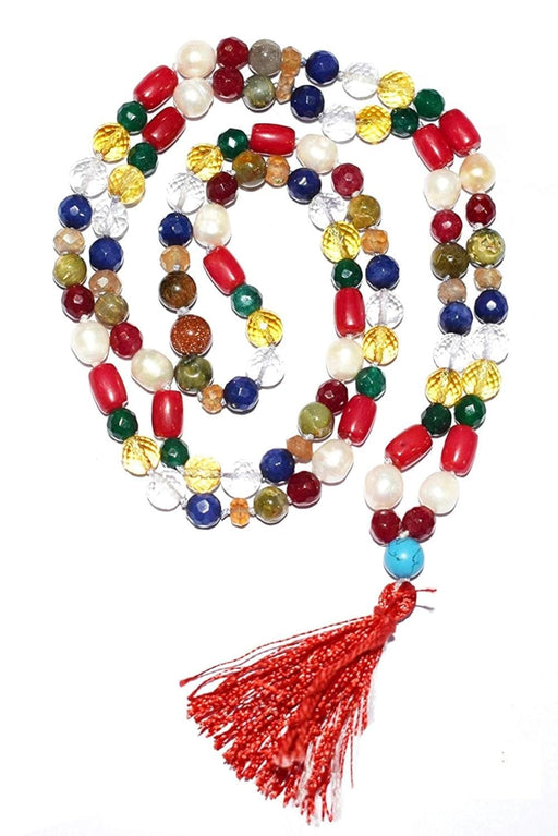 Navratna Mala | Premium Navgrah Gemstone Necklace for Men & Women - BrahmatellsStore