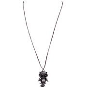 Necklace with long chain for girls, Oxidised Metal Owl Pendant - BrahmatellsStore