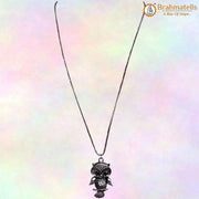Necklace with long chain for girls, Oxidised Metal Owl Pendant - BrahmatellsStore
