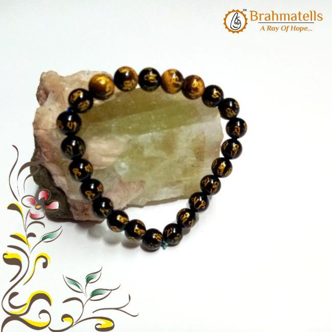 Om Mani Padme Hum Black Tourmaline Bracelet | Brahmatells - BrahmatellsStore