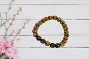 Om Mani Padme Hum Engraved Powerful Tiger Eye Bracelet - BrahmatellsStore