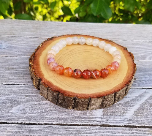 Ombre Fire Agate Bracelet | Revitalize & Protect with Authentic Agate - BrahmatellsStore