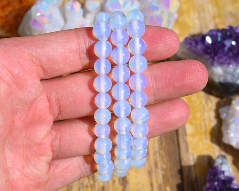 Opalite Stretchy Bracelet | Handmade Gemstone Accessory - BrahmatellsStore