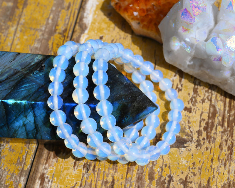 Opalite Stretchy Bracelet | Handmade Gemstone Accessory - BrahmatellsStore