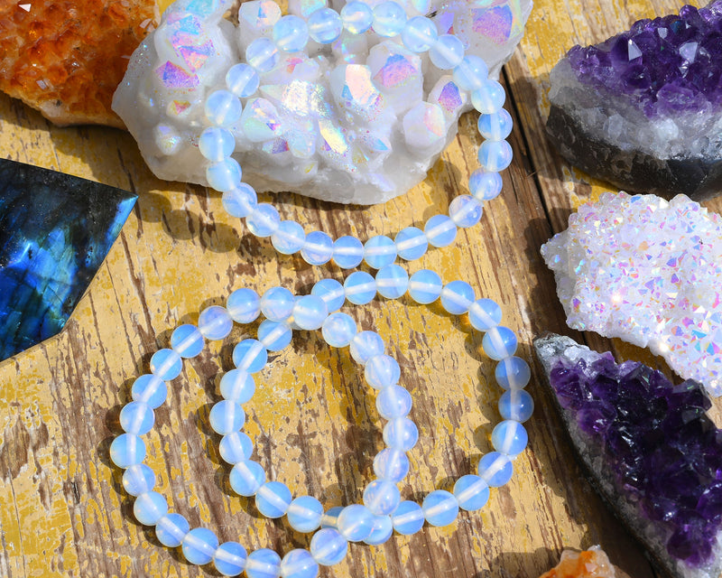 Opalite Stretchy Bracelet | Handmade Gemstone Accessory - BrahmatellsStore