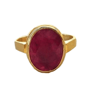 Oval Cherry-Red Ruby Manak Ring - Brahmatells Astro Collection - BrahmatellsStore