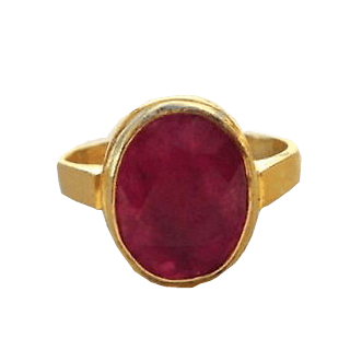 Oval Cherry-Red Ruby Manak Ring - Brahmatells Astro Collection - BrahmatellsStore
