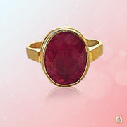 Oval Cherry-Red Ruby Manak Ring - Brahmatells Astro Collection - BrahmatellsStore