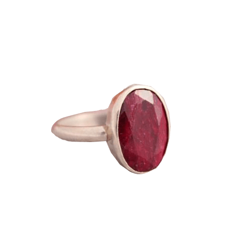 Oval Currant-Red Ruby Manak Ring - Brahmatells Astro Collection - BrahmatellsStore