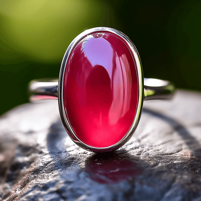 Oval Currant-Red Ruby Manak Ring - Brahmatells Astro Collection - BrahmatellsStore