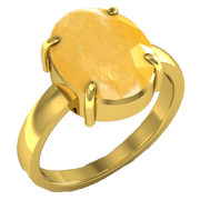 Oval Golden Yellow Sapphire (Pukhraj) Ring - Jupiter's Blessing | Brahmatells - BrahmatellsStore