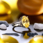 Oval Golden Yellow Sapphire (Pukhraj/Pitambari) Ring - Jupiter's Blessing | Brahmatells - BrahmatellsStore