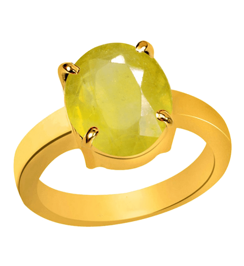 Oval Golden Yellow Sapphire (Pukhraj/Pitambari) Ring - Jupiter's Blessing | Brahmatells - BrahmatellsStore