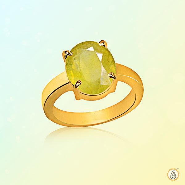 Oval Golden Yellow Sapphire (Pukhraj/Pitambari) Ring - Jupiter's Blessing | Brahmatells - BrahmatellsStore