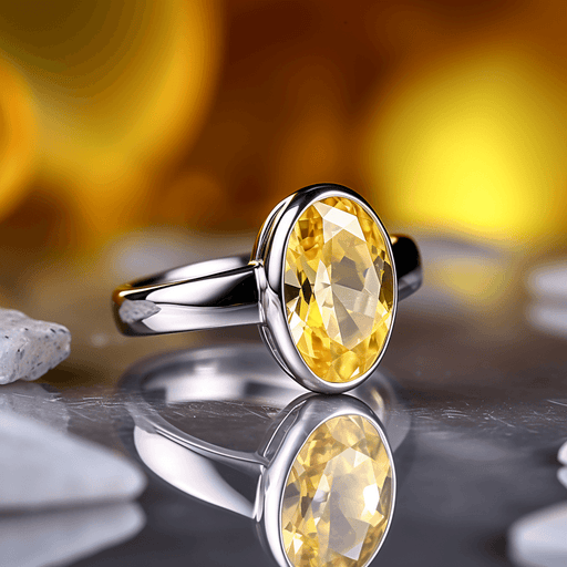 Oval Golden Yellow Sapphire Ring - Jupiter's Elegance | Brahmatells - BrahmatellsStore