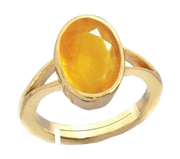 Oval Golden Yellow Sapphire Ring - Jupiter's Elegance | Brahmatells - BrahmatellsStore