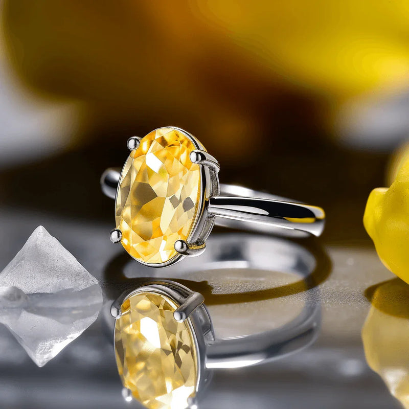 Oval Yellow Sapphire (Pukhraj) Ring - Jupiter's Radiance | Brahmatells - BrahmatellsStore