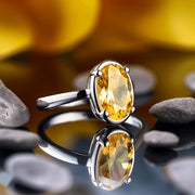 Oval Yellow Sapphire (Pukhraj) Ring - Jupiter's Radiance | Brahmatells - BrahmatellsStore