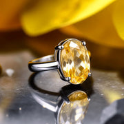 Oval Yellow Sapphire (Pukhraj) Ring - Jupiter's Radiance | Brahmatells - BrahmatellsStore