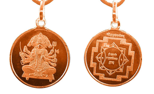 Panchmukhi Hanuman Yantra Pendant In Pure Copper Blessed And Energized Locket - BrahmatellsStore