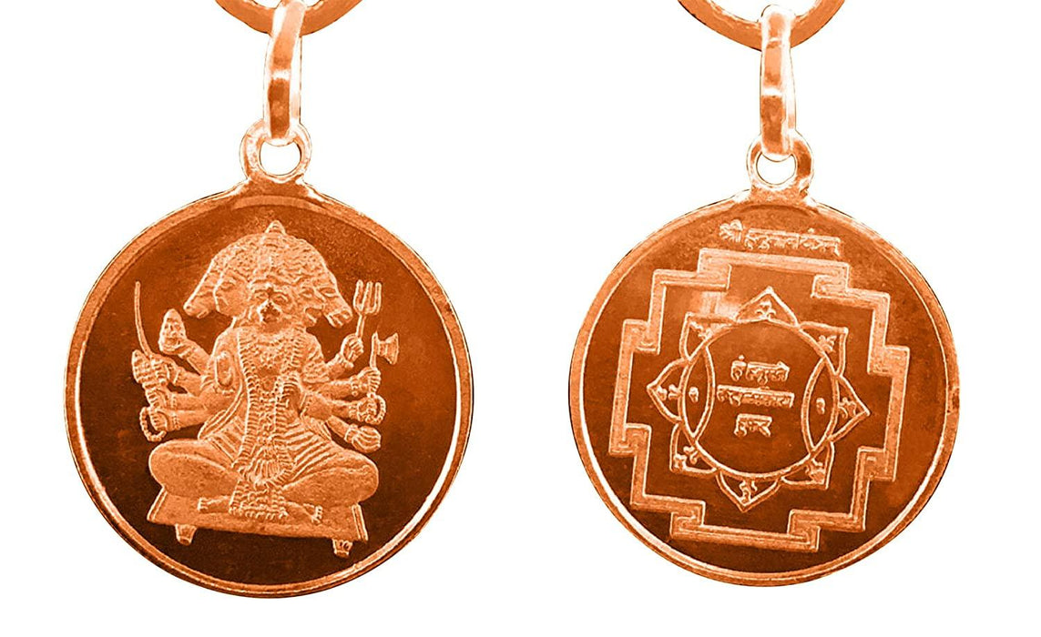 Panchmukhi Hanuman Yantra Pendant in Pure Copper | Brahmatells - BrahmatellsStore